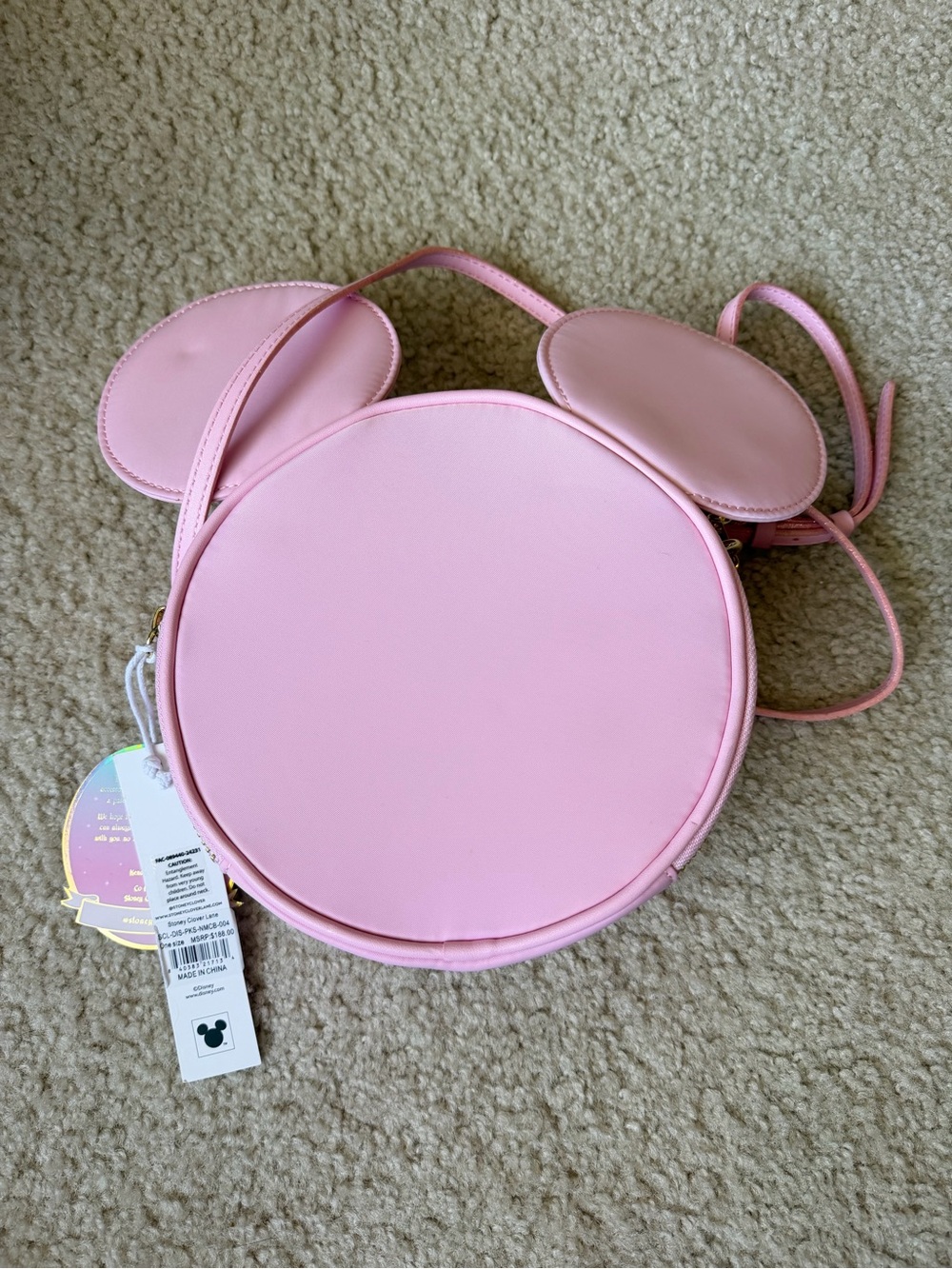 Stoney Clover Lane Pink Mouse-Ear Round Crossbody Bag